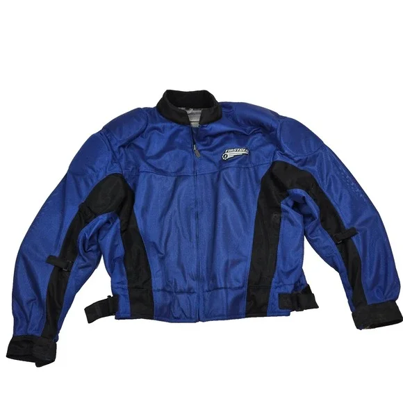 First Gear Motorcycle Bike Jacket Mens XXL 2XL Armored Black All Weather Zip - Picture 1 of 11